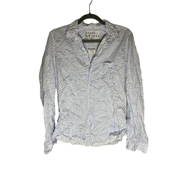 NWOT Frank & Eileen The Barry Crinkle Button Up Top-sz Large - Picture 1 of 10